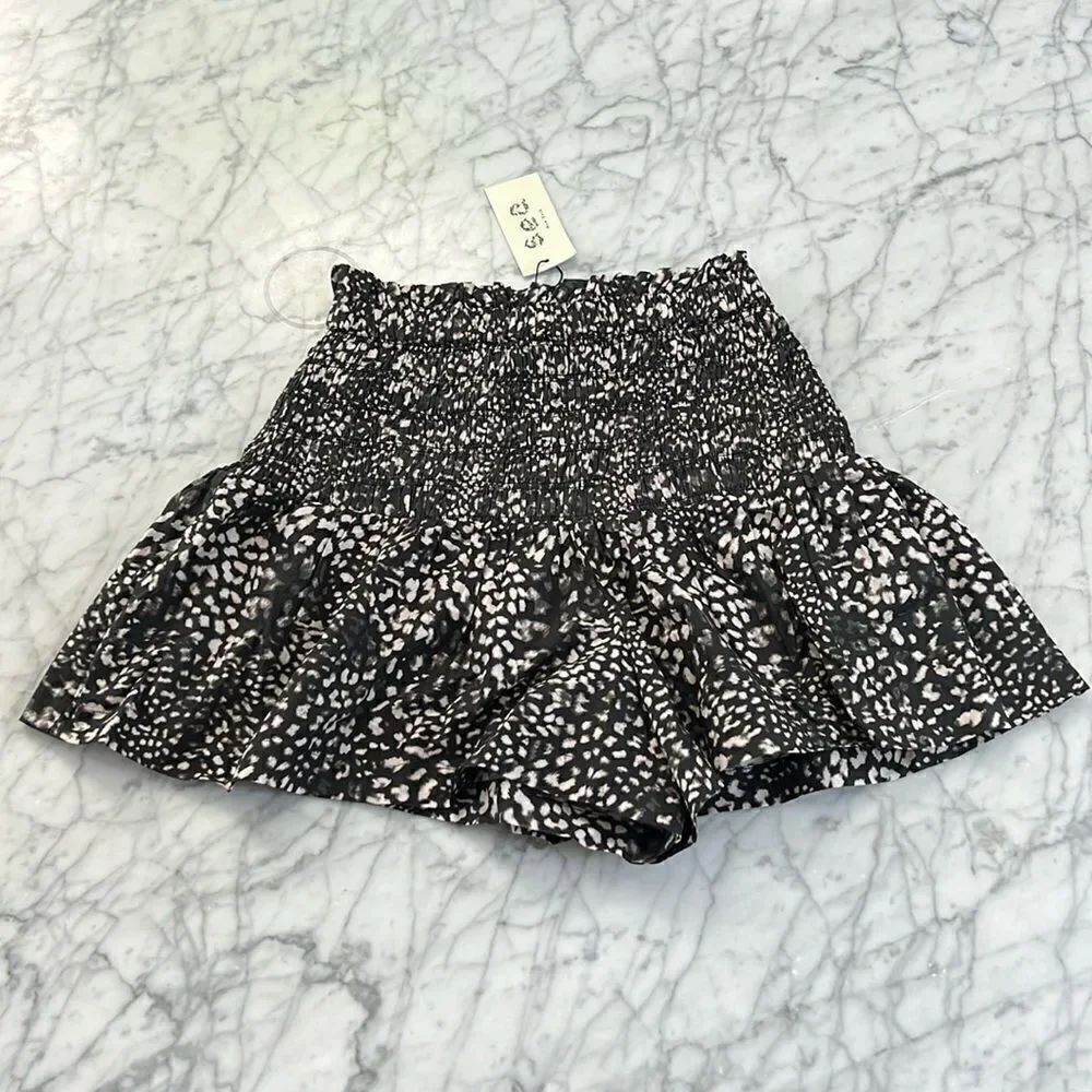 NWT Sea New York Calla smocked waist Shorts XS Night Black
